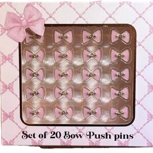 ⭐️James Burke Collection Pink Bow Push Pins - New-in-Box